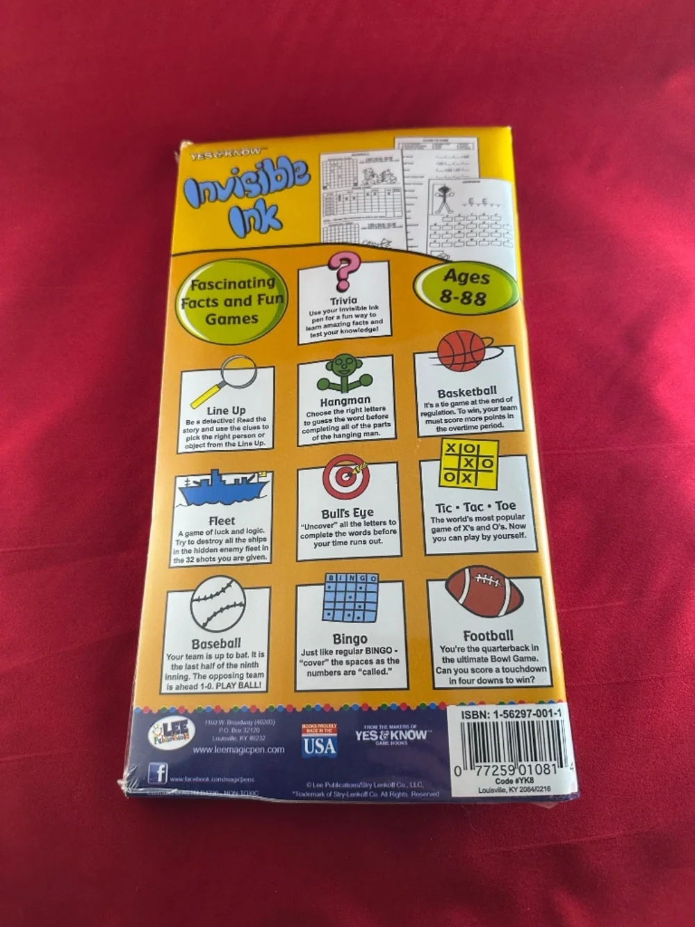 New Sealed Yes & Know Invisible Ink Games Book with Pen Ages 8–88